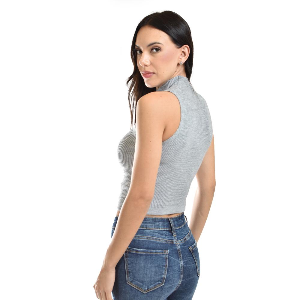 Foto 4 pulgar | Blusa Básica Sin Mangas Gris