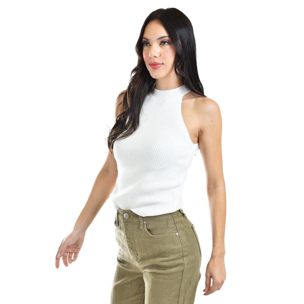 Foto 2 | Blusa Básica Cuello Halter /juvenil, 0088 (blanco) Blanco