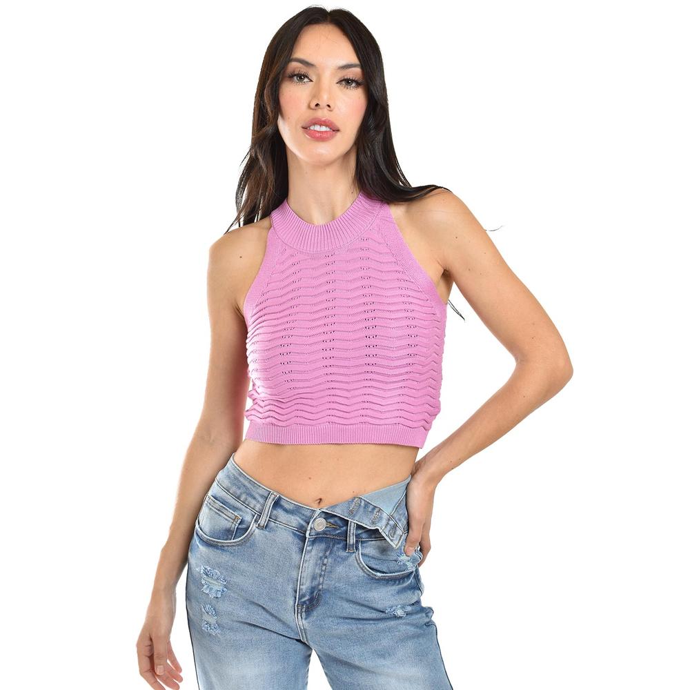 Crop Top De Textura Ondulada /juvenil, 0169 (lila) Lila