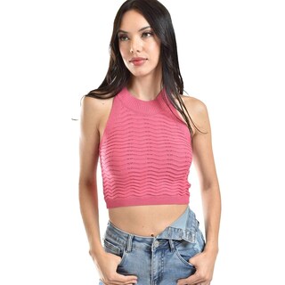 Foto 4 | Crop Top De Textura Ondulada /juvenil, 0169 (rosa) Rosa