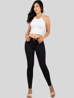 Foto 2 | Blusas Mujer Casual Camiseta Dama Blusa Top-1023 Blanco Crop Top Strec