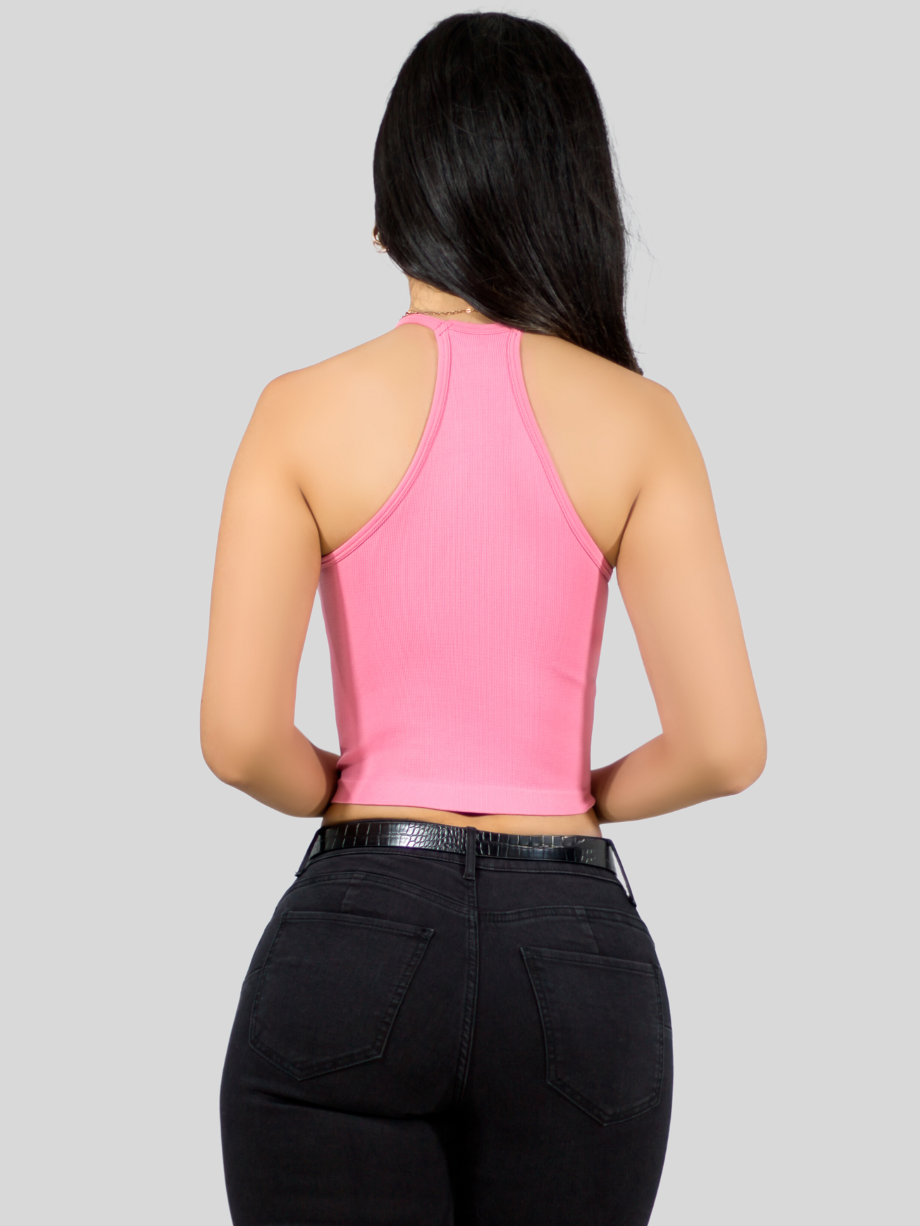 Foto 3 | Set De 2 Blusas Mujer Casual Camiseta Dama Blusa Top-1023 Rosa Y Amarillo Crop Top Strec