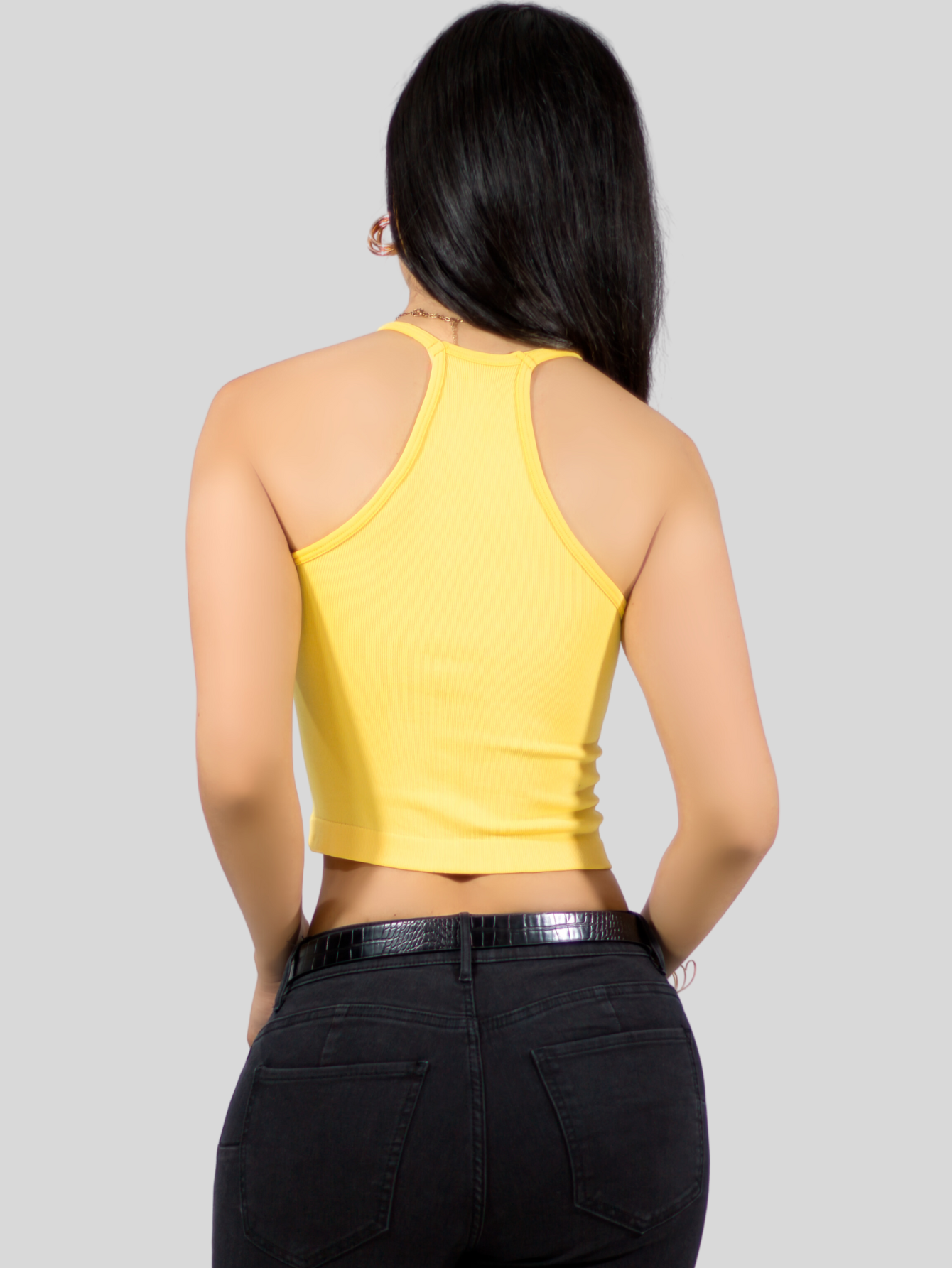 Foto 6 | Set De 2 Blusas Mujer Casual Camiseta Dama Blusa Top-1023 Rosa Y Amarillo Crop Top Strec
