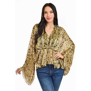 Foto 1 | Blusa De Chiffon Animal Print Roman Fashion /juvenil, 2021 (animal Print) Cafe