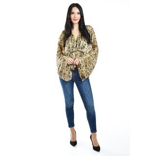 Foto 2 | Blusa De Chiffon Animal Print Roman Fashion /juvenil, 2021 (animal Print) Cafe