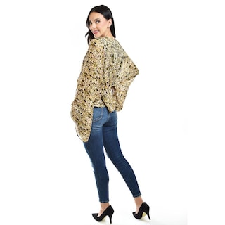 Foto 3 | Blusa De Chiffon Animal Print Roman Fashion /juvenil, 2021 (animal Print) Cafe