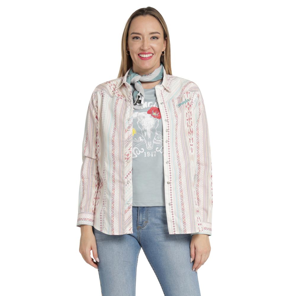 Blusa Vaquera Mujer Wrangler Slim Fit Manga Larga 909 Blanco
