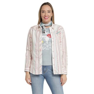 Foto 1 | Blusa Vaquera Mujer Wrangler Slim Fit Manga Larga 909 Blanco