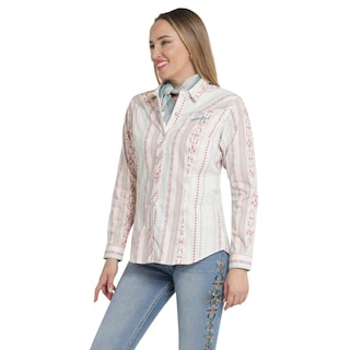 Foto 2 | Blusa Vaquera Mujer Wrangler Slim Fit Manga Larga 909 Blanco