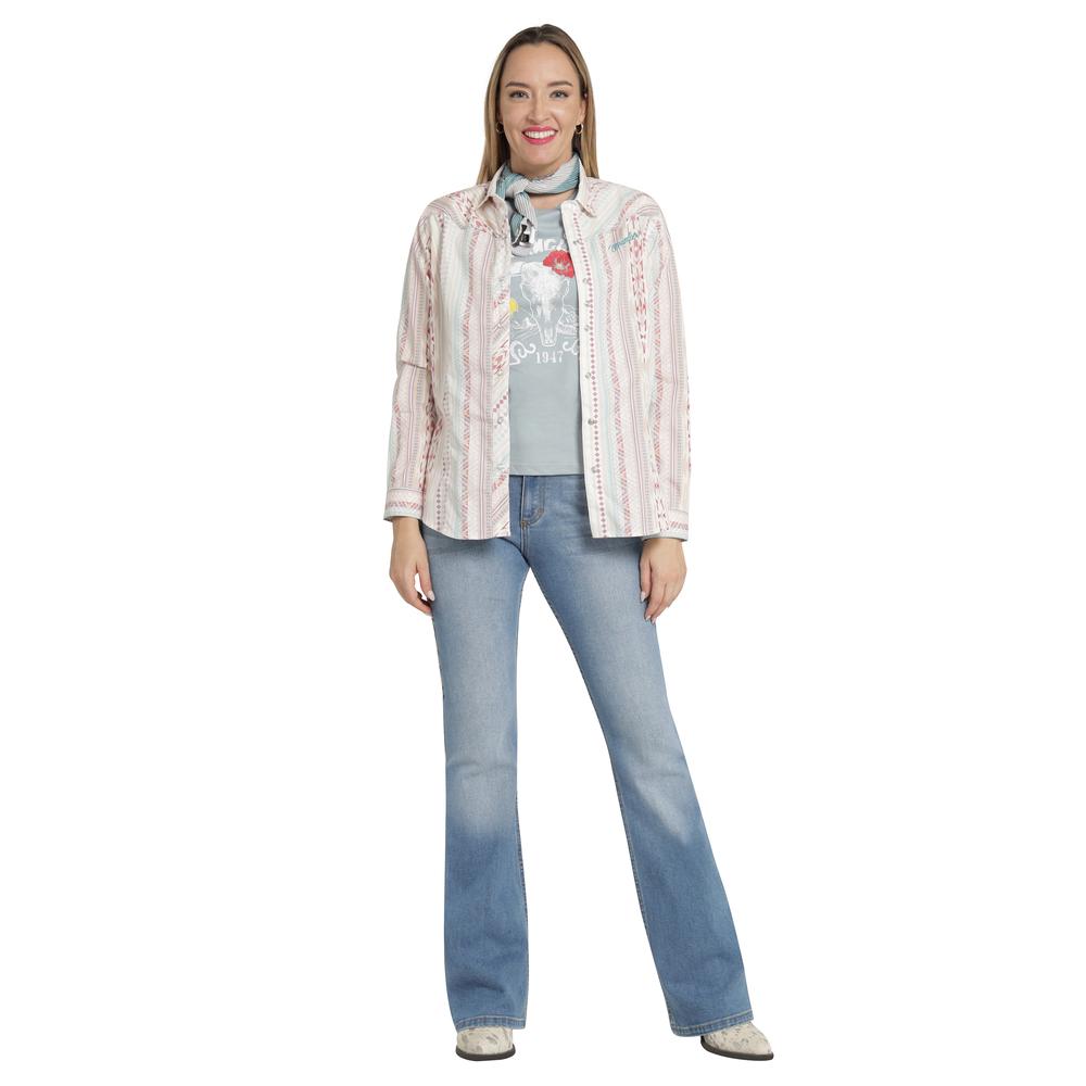 Foto 5 pulgar | Blusa Vaquera Mujer Wrangler Slim Fit Manga Larga 909 Blanco
