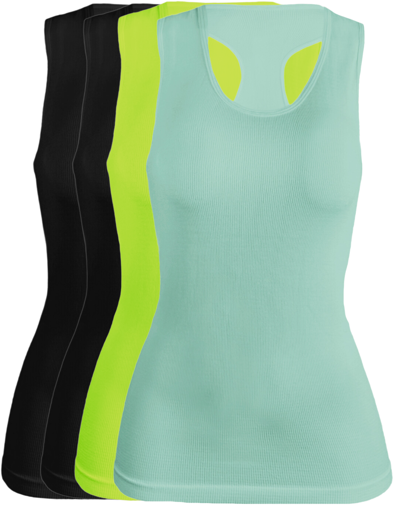 Set De 4 Blisas Camiseta Para Dama Bl-1007 Surtido En Color Sin Mangas