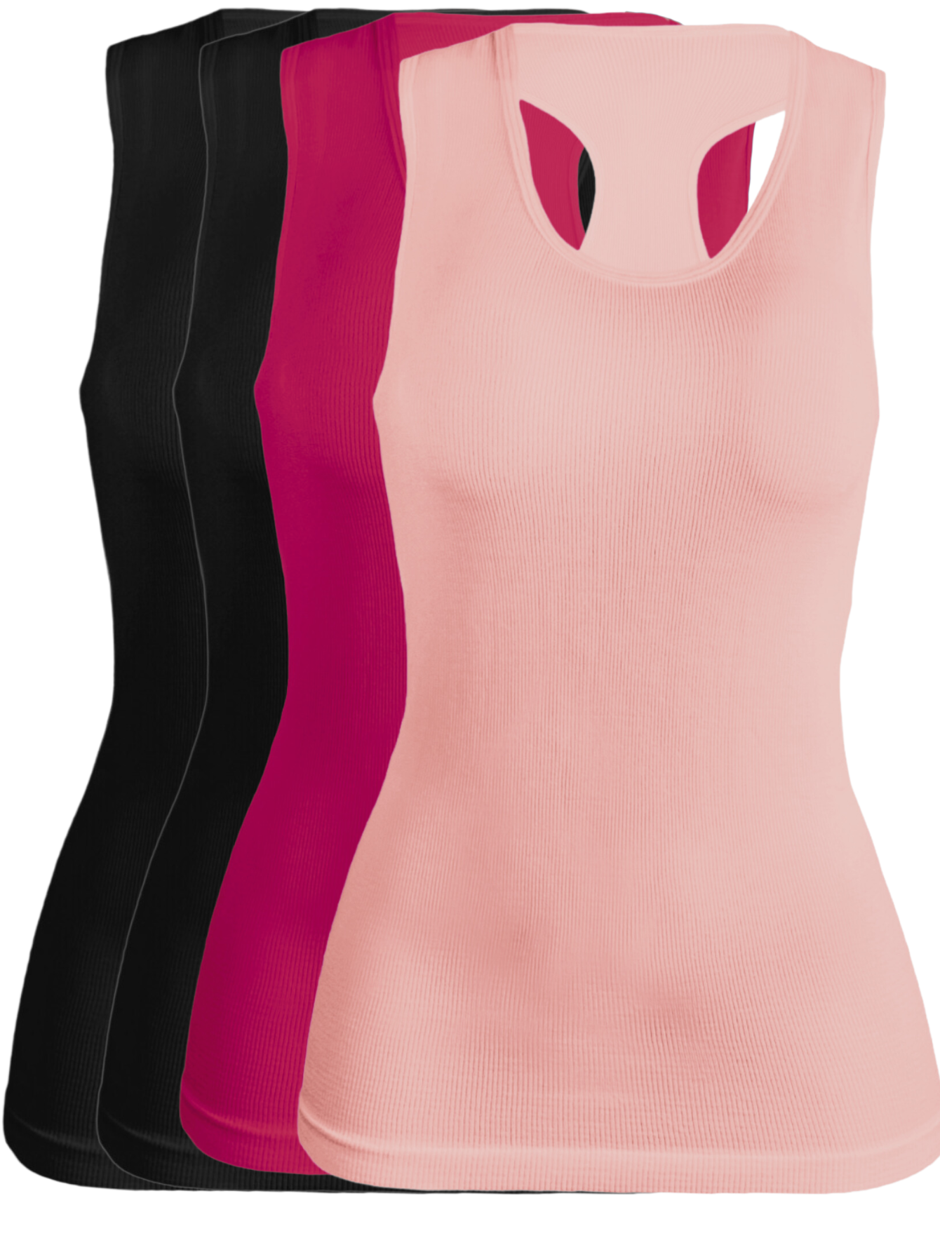 Set De 4 Blisas Camiseta Para Dama Bl-1007 Surtido En Color Sin Mangas