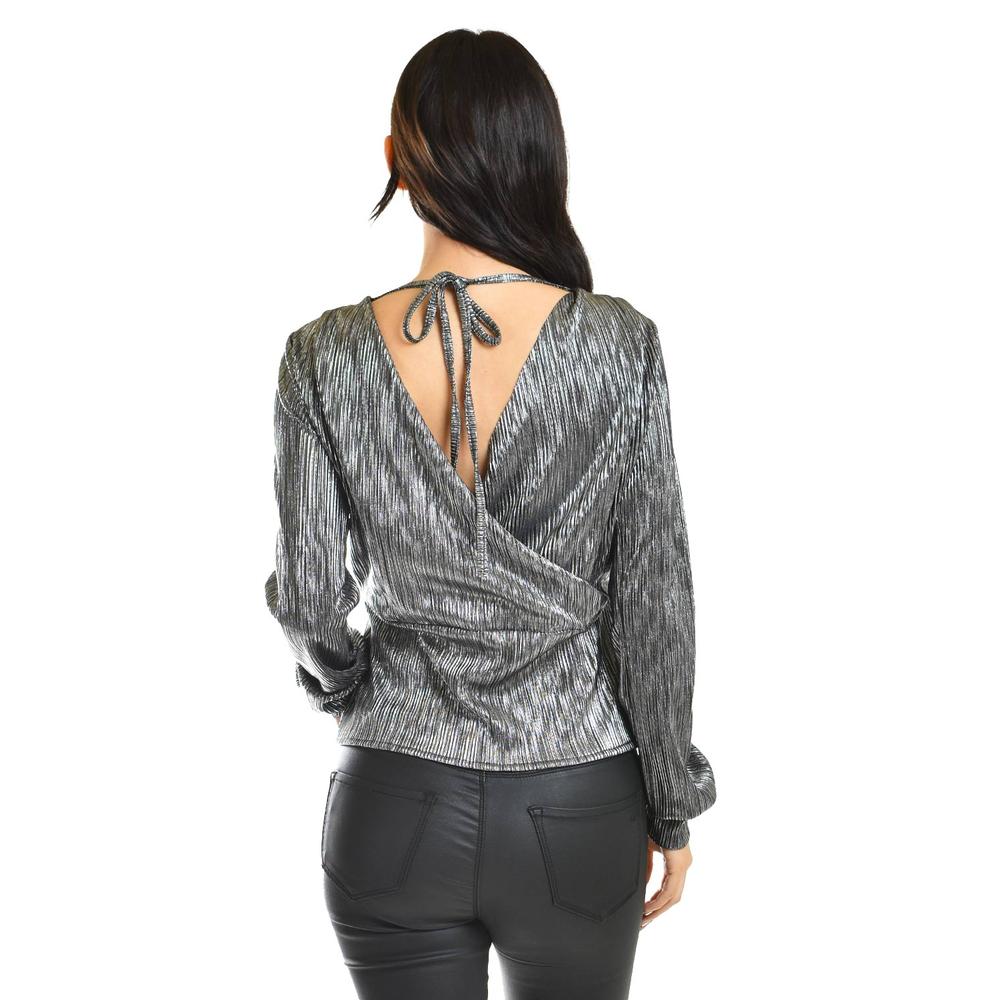 Foto 4 pulgar | Blusa Efecto Metalico Roman Fashion /juvenil, 1883 (plateado) Plateado