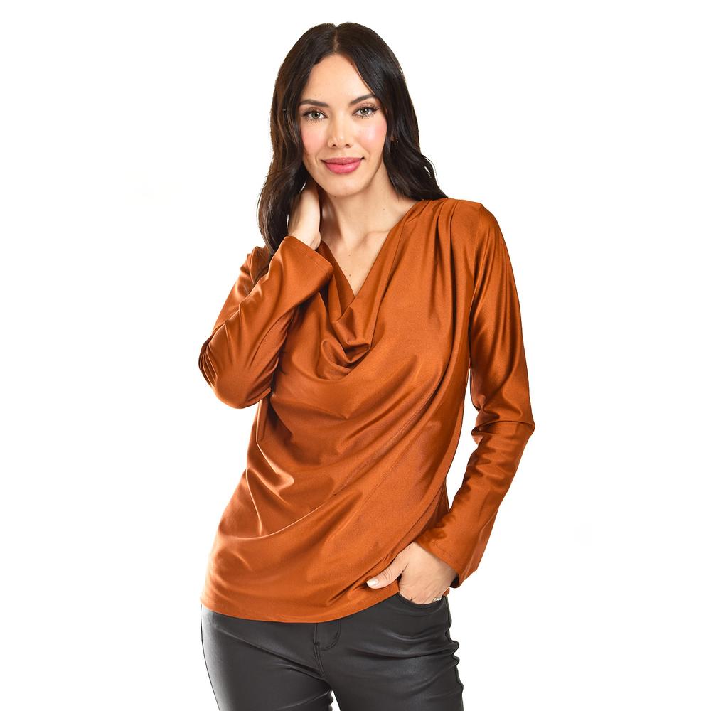Blusa Elegante De Satín Roman Fashion /juvenil, 1787 (cafe) Cafe