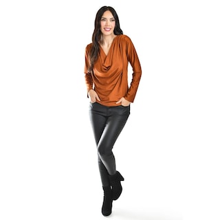 Foto 4 | Blusa Elegante De Satín Roman Fashion /juvenil, 1787 (cafe) Cafe