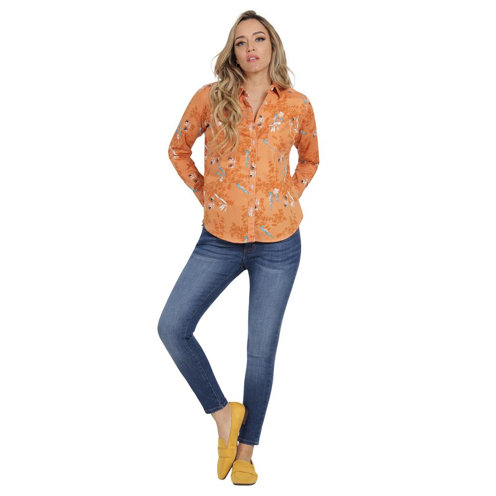 Foto 5 pulgar | Blusa Casual Mujer Lee Slim Fit 254 Naranja