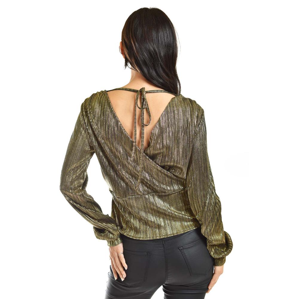 Foto 4 pulgar | Blusa Efecto Metalico Roman Fashion /juvenil, 1883 (dorado) Dorado