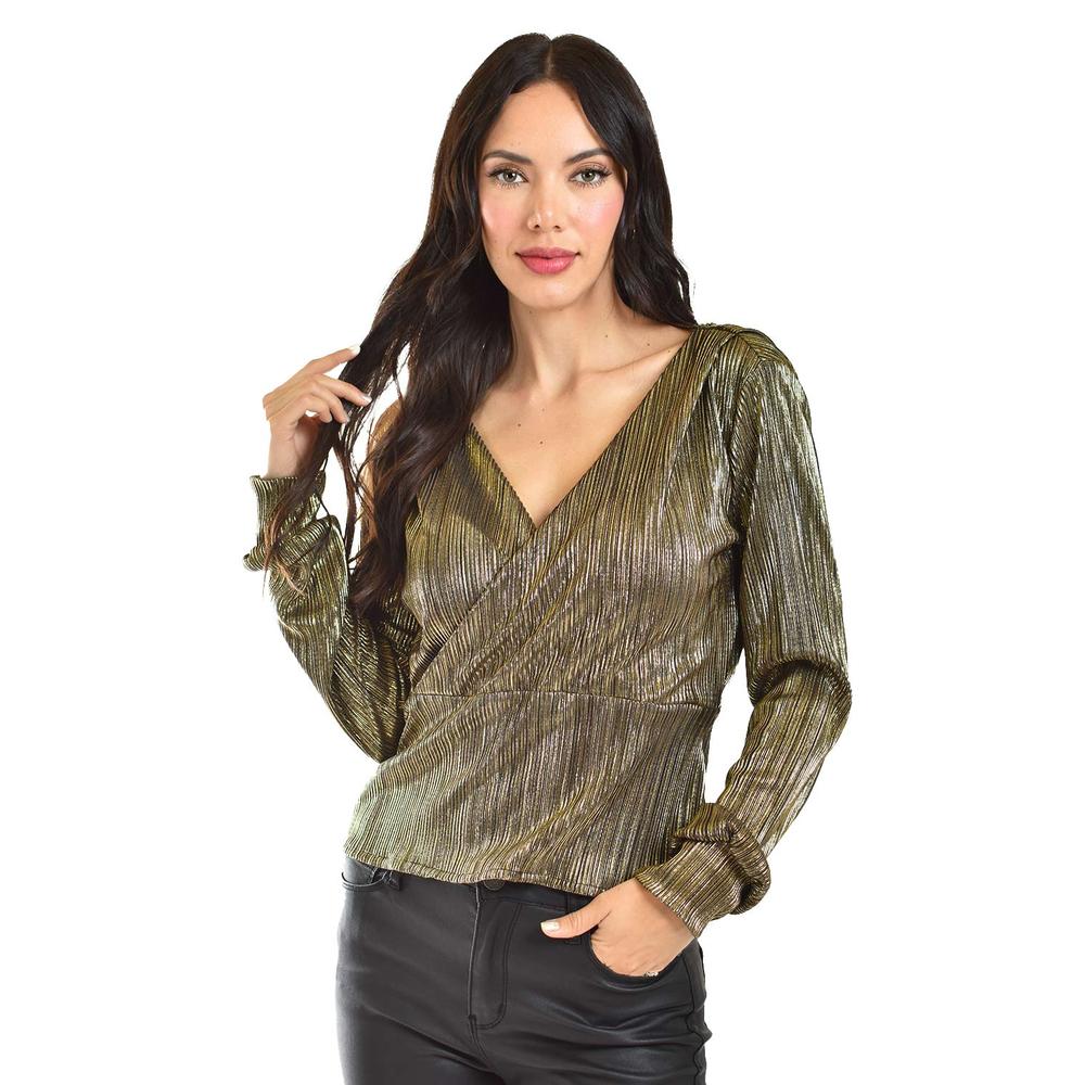 Foto 5 | Blusa Efecto Metalico Roman Fashion /juvenil, 1883 (dorado) Dorado