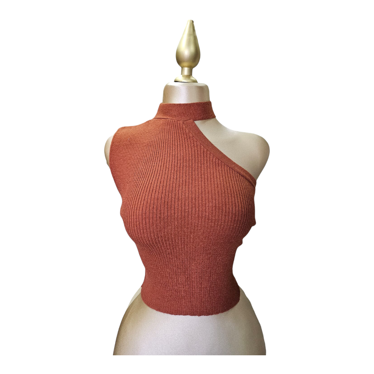 Foto 5 pulgar | Blusa Top Hombro Descubierto Color Shedron Para Dama Om