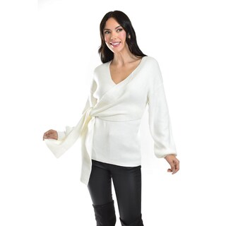Foto 1 | Blusa De Punto Diseño Cruzado Roman Fashion /juvenil, 6688 (blanco) Blanco