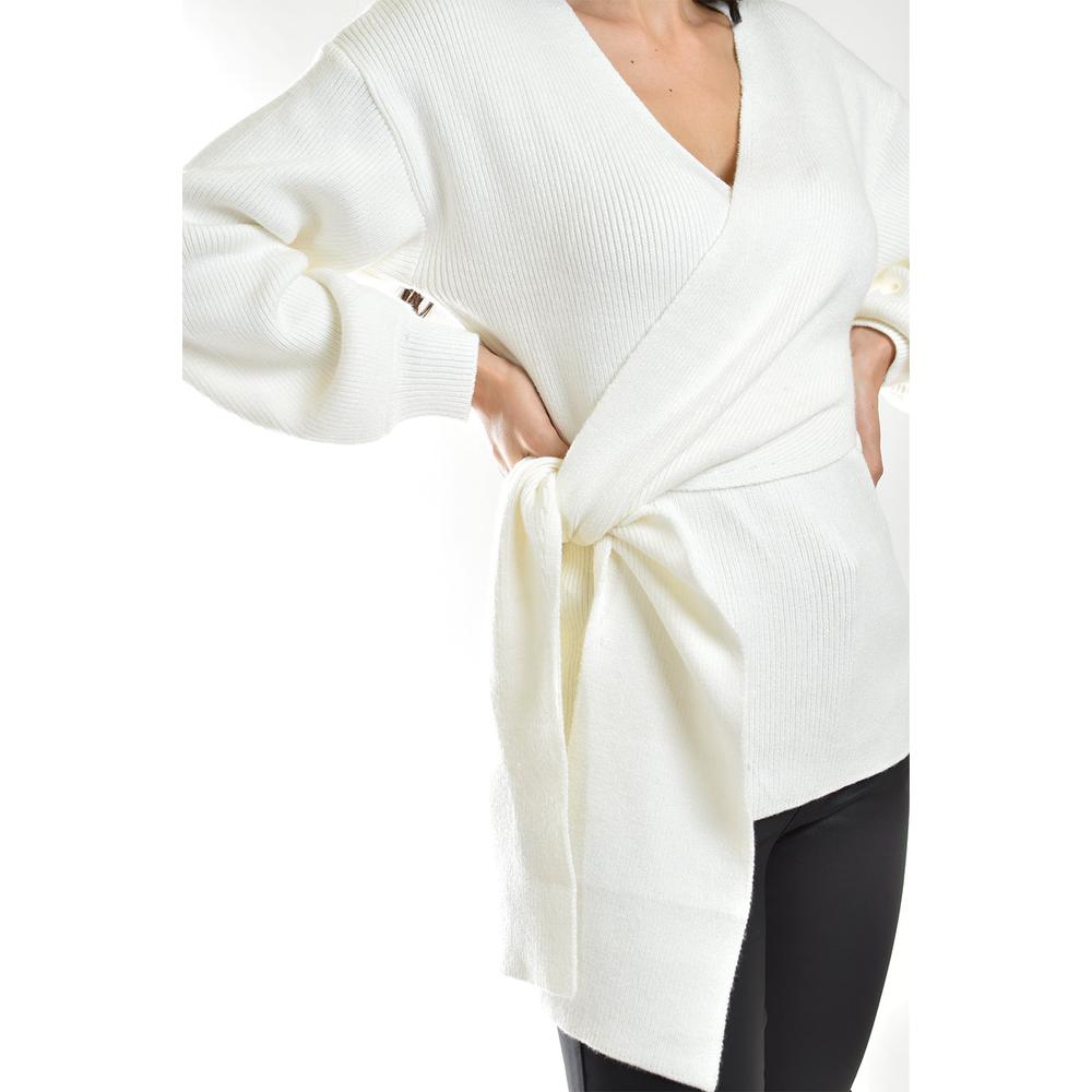 Foto 5 pulgar | Blusa De Punto Diseño Cruzado Roman Fashion /juvenil, 6688 (blanco) Blanco