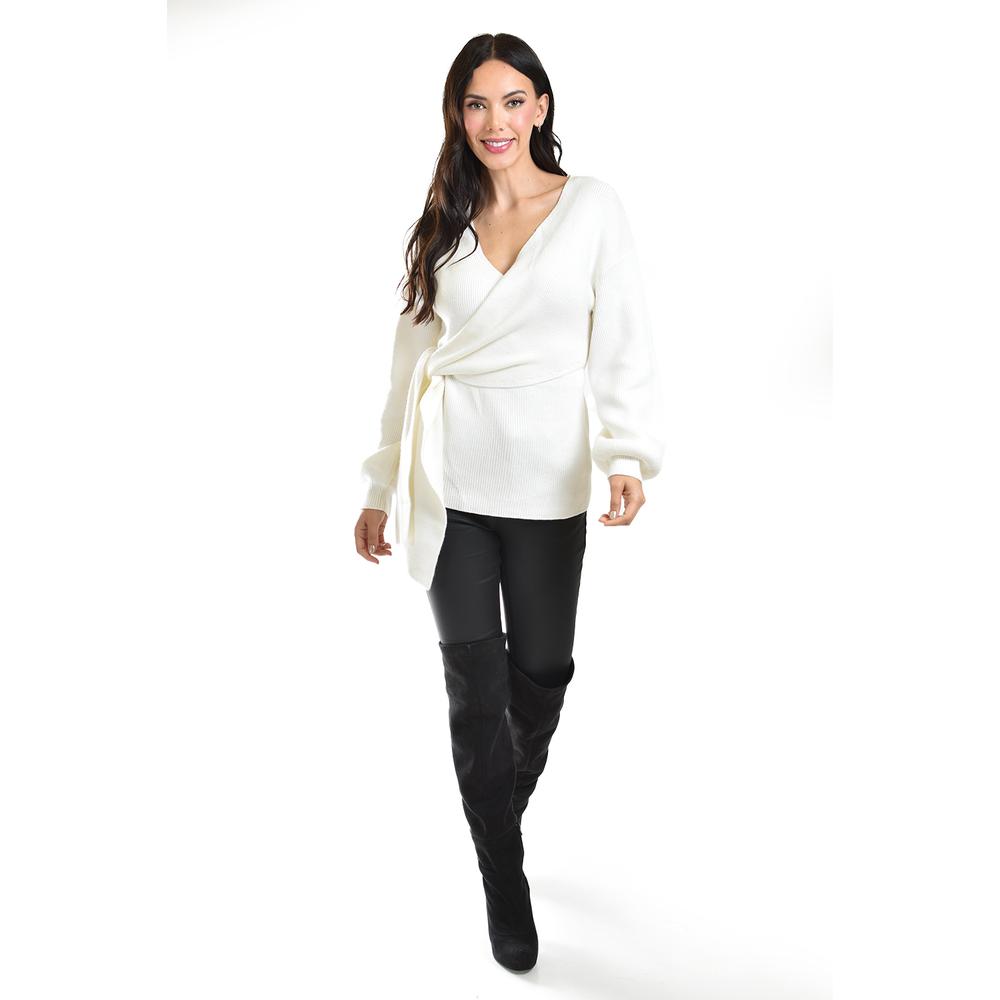 Foto 5 | Blusa De Punto Diseño Cruzado Roman Fashion /juvenil, 6688 (blanco) Blanco