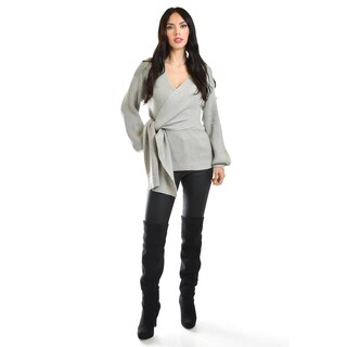 Foto 1 | Blusa De Punto Diseño Cruzado Roman Fashion /juvenil, 6688 (gris) Gris