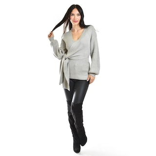 Foto 6 | Blusa De Punto Diseño Cruzado Roman Fashion /juvenil, 6688 (gris) Gris