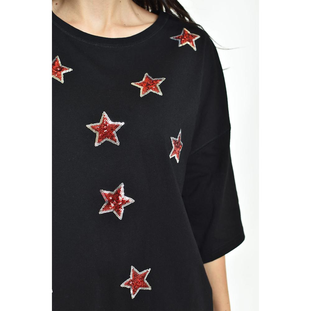Foto 5 pulgar | Blusa Con Estrellas De Lentejuela Roman Fashion /juvenil, 34686 (negro) Negro