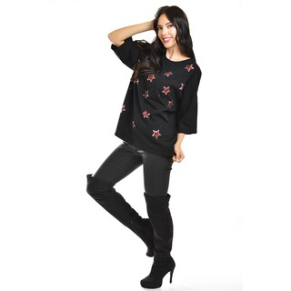 Foto 5 | Blusa Con Estrellas De Lentejuela Roman Fashion /juvenil, 34686 (negro) Negro