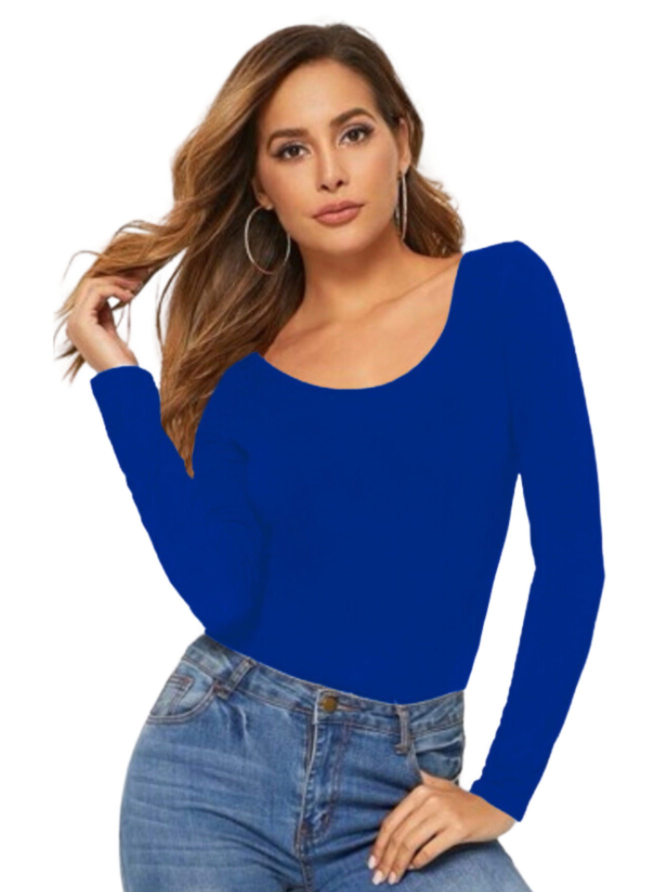 Blusas Mujer Manga Larga Interior Térmico Bl-1013 Azul Rey Invierno Dama
