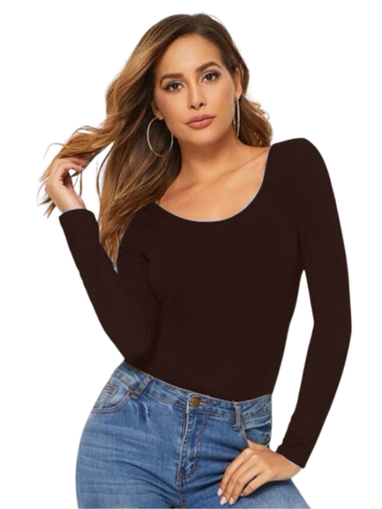 Blusas Mujer Manga Larga Interior Térmico Bl-1013 Cafe Invierno Dama