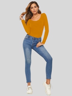 Foto 2 | Blusas Mujer Manga Larga Interior Térmico Bl-1013 Mostaza Invierno Dama