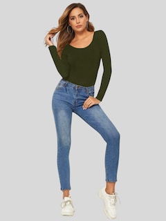 Foto 2 | Blusas Mujer Manga Larga Interior Térmico Bl-1013 Verde Militar Invierno Dama