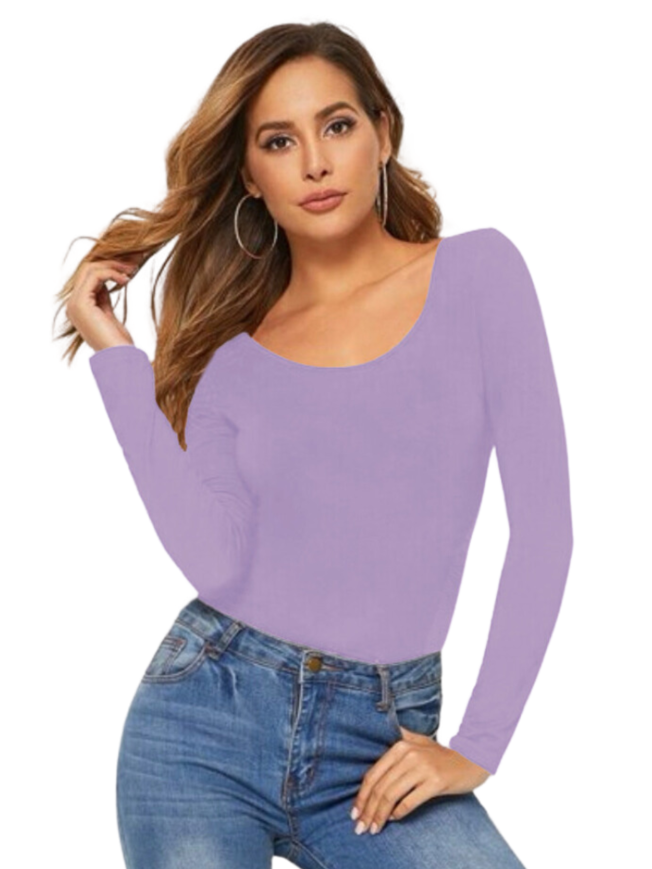 Blusas Mujer Manga Larga Interior Térmico Bl-1013 Lila Invierno Dama