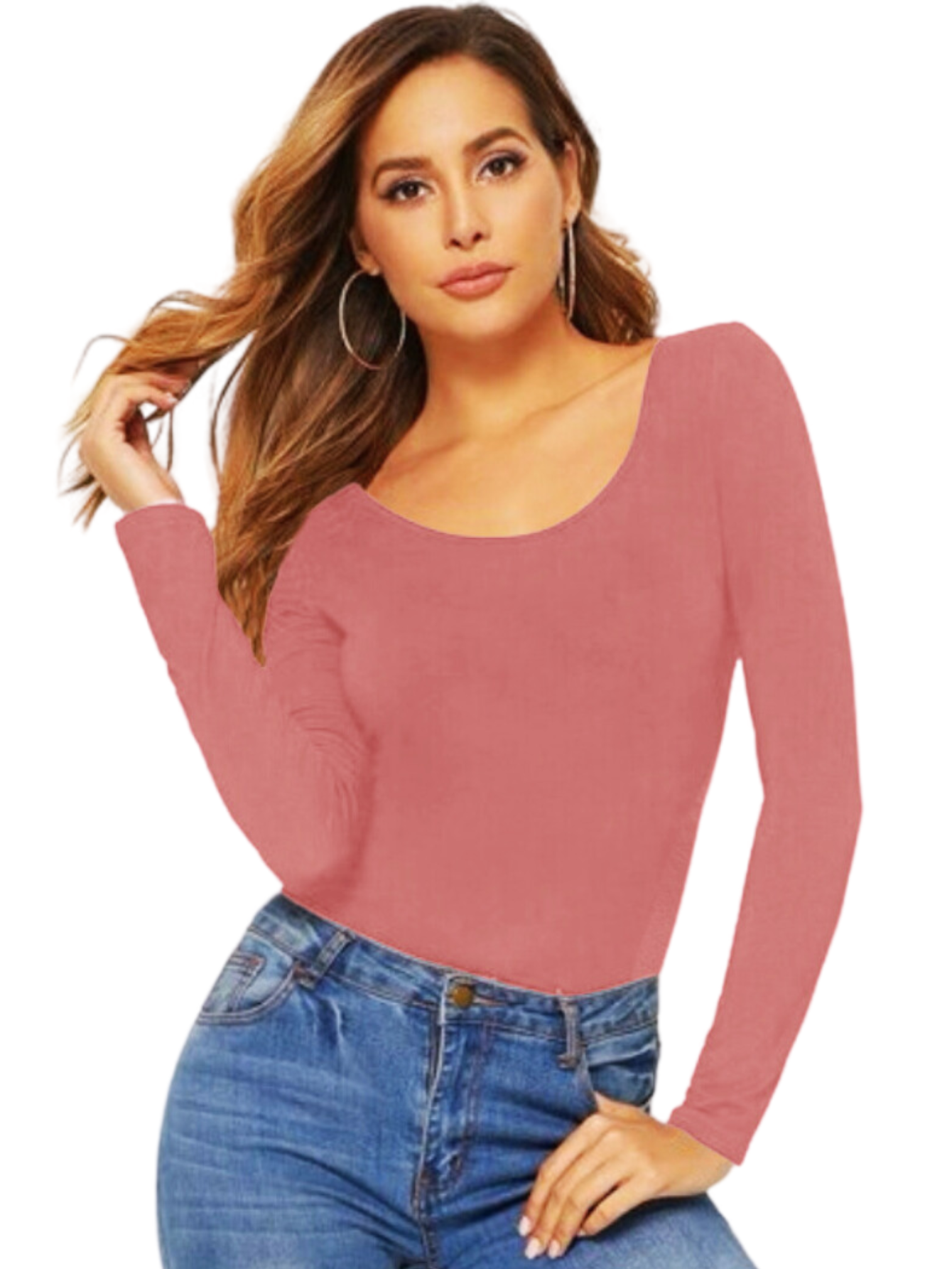 Blusas Mujer Manga Larga Interior Térmico Bl-1013 Rosa Claro Invierno Dama