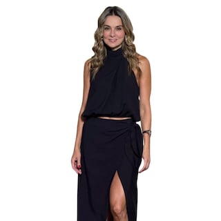 Foto 4 | Blusa Cuello Halter Asimétrica Behla J&b Color Negro