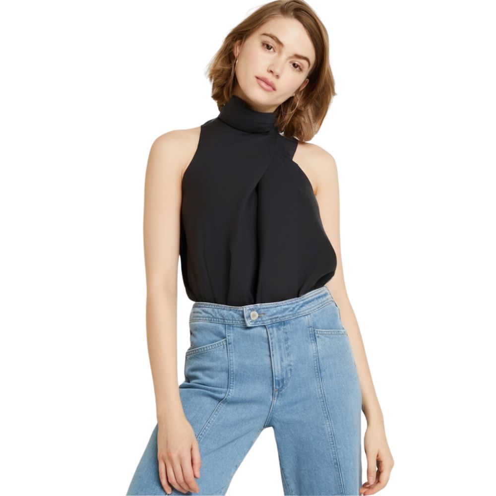 Foto 6 pulgar | Blusa Cuello Halter Asimétrica Behla J&b Color Negro