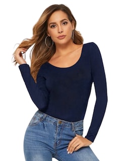 Foto 1 | Blusas Mujer Manga Larga Interior Térmico Bl-1013 Marino Invierno Dama