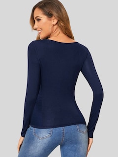 Foto 3 | Blusas Mujer Manga Larga Interior Térmico Bl-1013 Marino Invierno Dama