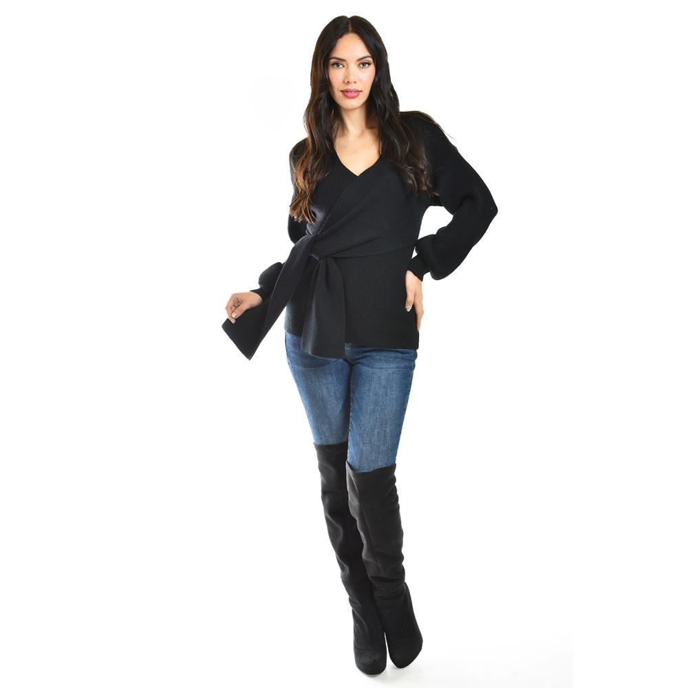 Foto 6 | Blusa De Punto Diseño Cruzado Roman Fashion /juvenil, 6688 (negro) Negro