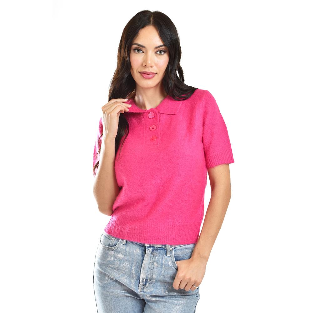 Blusa De Punto Tipo Polo Roman Fashion /juvenil, 3056 (fiusha) Fucsia