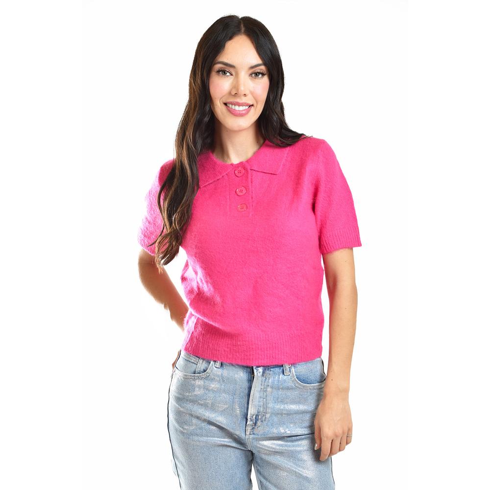 Foto 5 pulgar | Blusa De Punto Tipo Polo Roman Fashion /juvenil, 3056 (fiusha) Fucsia