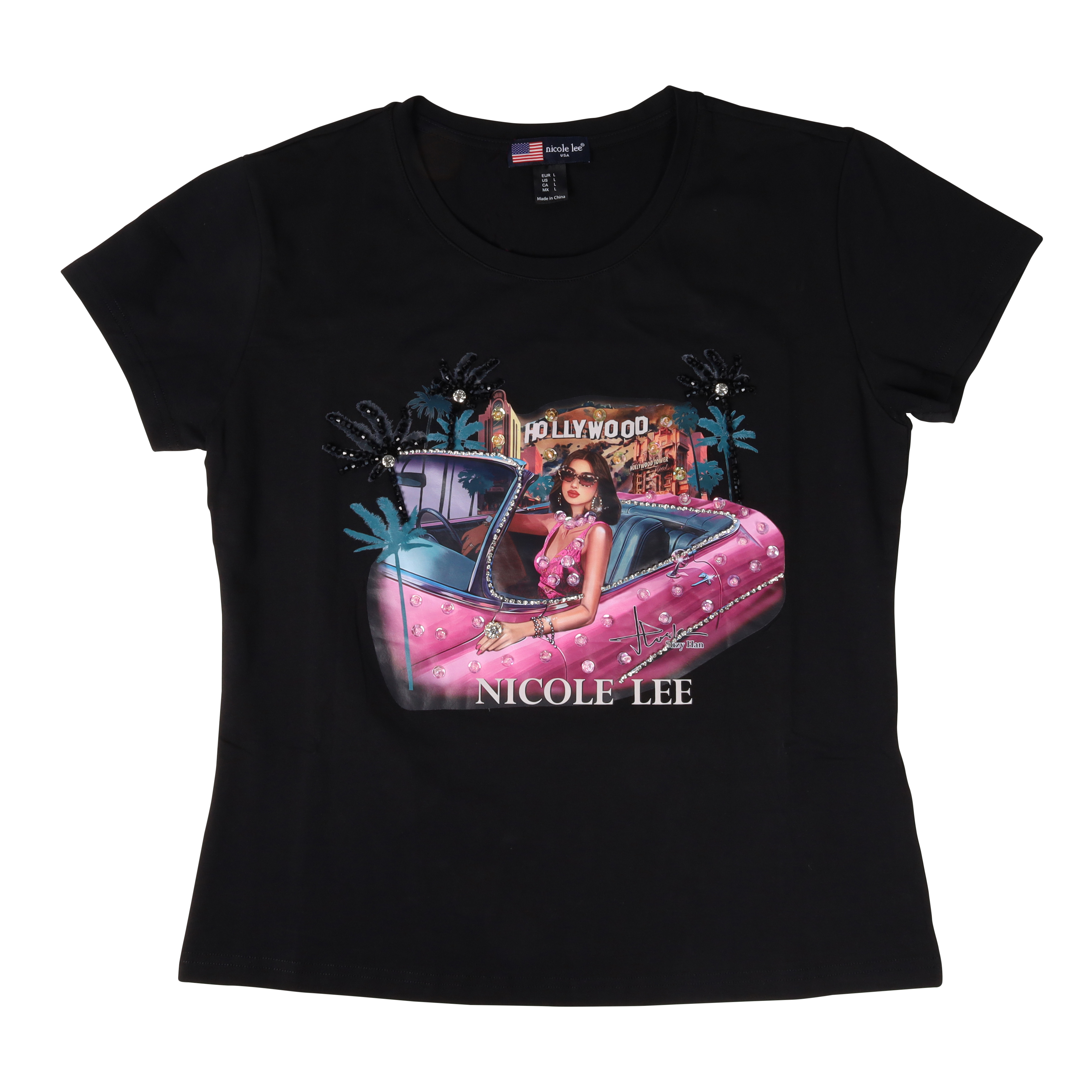 Foto 2 pulgar | Blusa Con Pedreria Nicole Lee Estamada Hollywood Dr