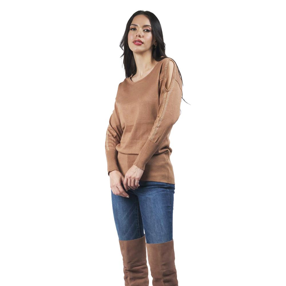 Blusa Con Detalles En Las Mangas Roman Fashion / Juvenil, 2306 (cafe) Cafe