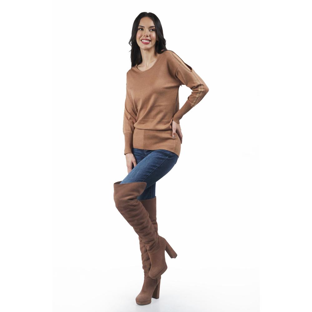 Foto 6 pulgar | Blusa Con Detalles En Las Mangas Roman Fashion / Juvenil, 2306 (cafe) Cafe