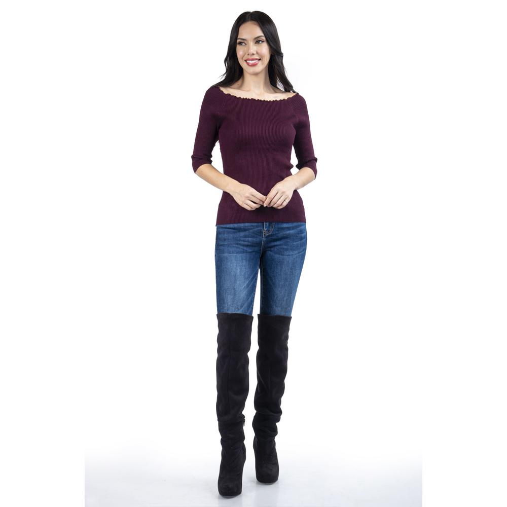 Foto 5 pulgar | Blusa De Canale Manga 3/4 Roman Fashion / Juvenil, B2 (morado) Violeta Oscuro