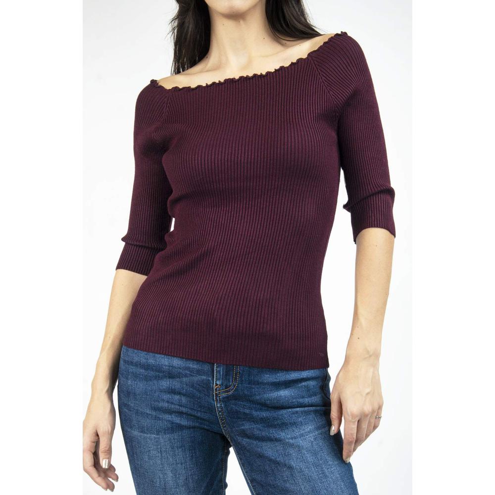 Foto 6 pulgar | Blusa De Canale Manga 3/4 Roman Fashion / Juvenil, B2 (morado) Violeta Oscuro