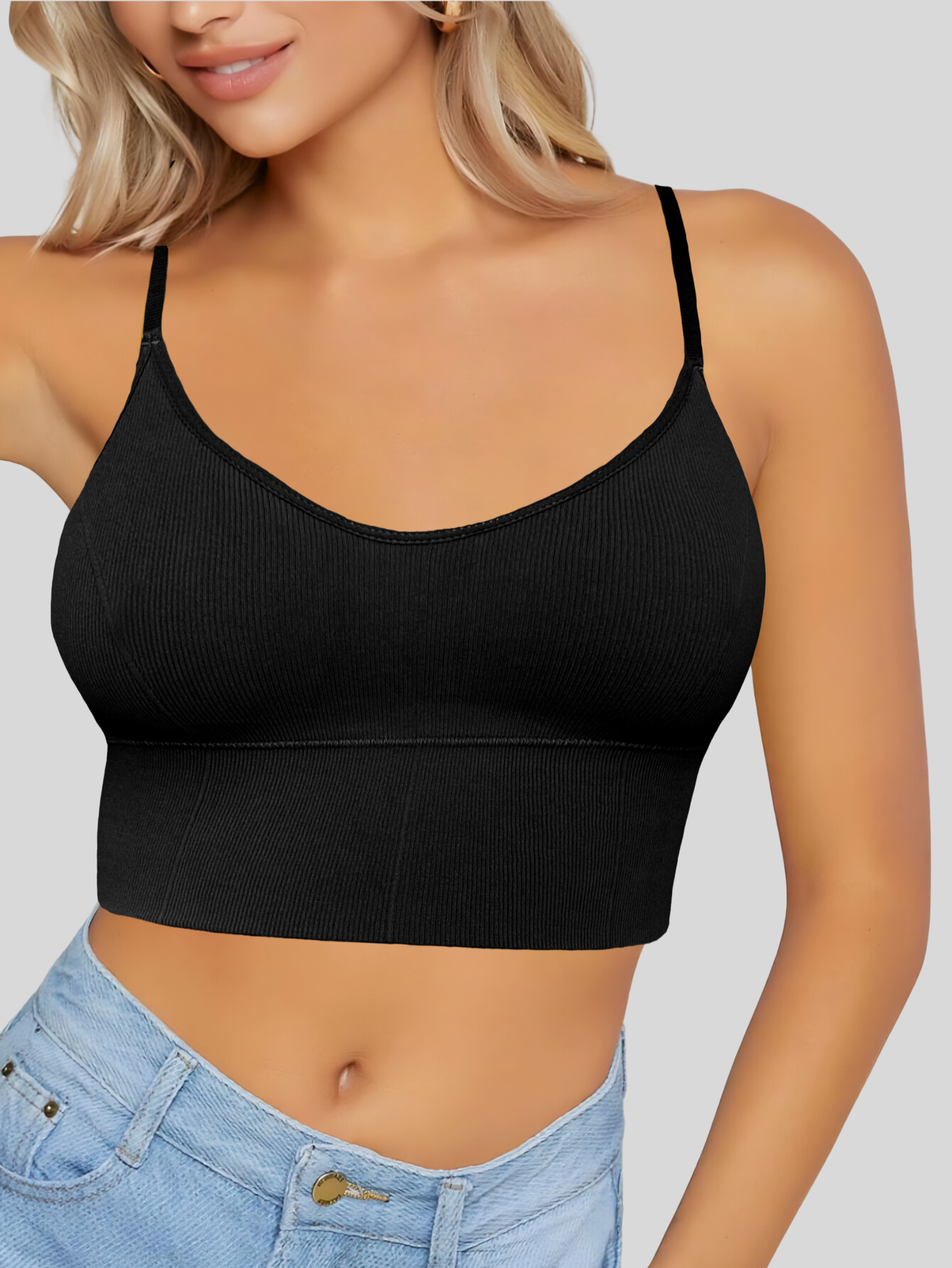 Foto 5 pulgar | Set De 2 Tops Mujer Deportivo Con Relleno Top-1013-px2 Variedad De Colores Blusa Croptop