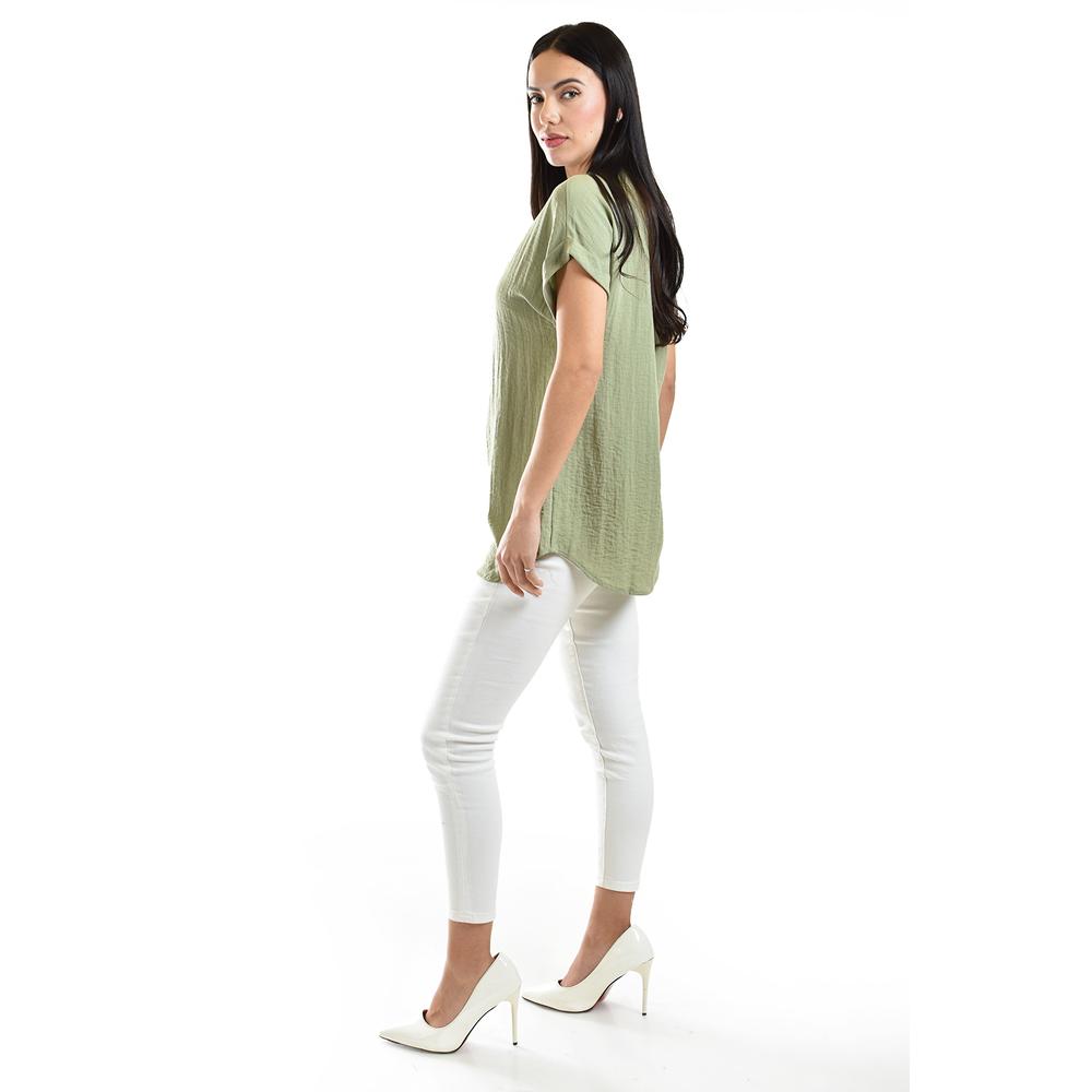 Foto 3 pulgar | Blusa Ligera De Cuello V Roman Fashion / Juvenil, 0058 (verde Pistache) Verde Claro